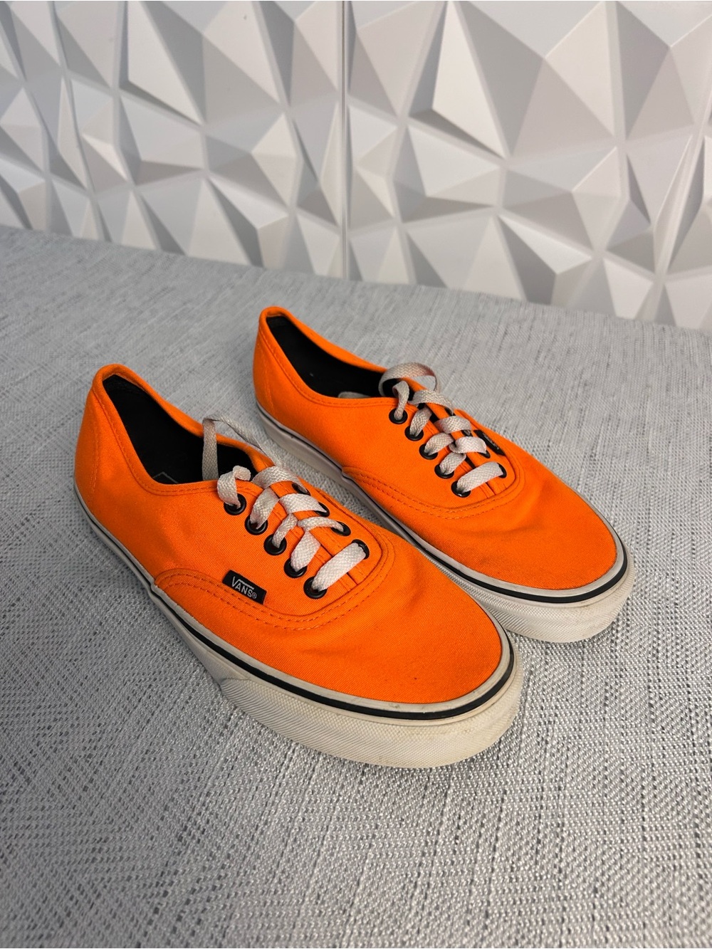 Vans Authentic Orange Canvas Low-Top Sneakers - Men size 7/ Women 8.5